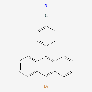Chemical structure of 4-(10-Bromoanthracen-9-yl)benzonitrile