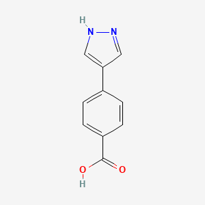 Chemical structure of 4-(1H-Pyrazol-4-yl)benzoic acid