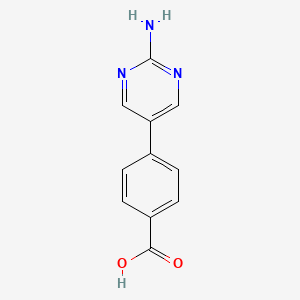 Chemical structure of 4-(2-Aminopyrimidin-5-yl)benzoic acid