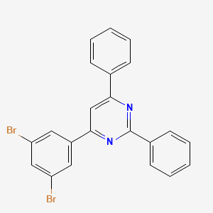 Chemical structure of 4-(3,5-Dibromophenyl)-2,6-diphenylpyrimidine
