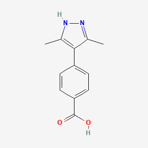 Chemical structure of 4-(3,5-Dimethyl-1H-pyrazol-4-yl)benzoic acid