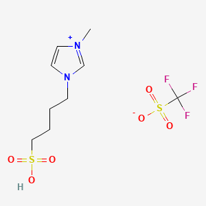 Chemical structure of 1-Sulfobutyl-3-methylimidazolium trifluoromethansulfonate