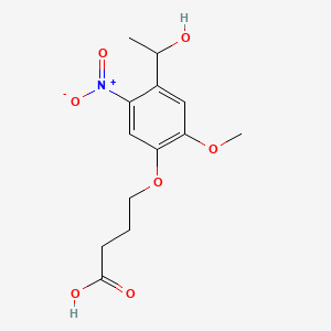 Chemical structure of 4-[4-(1-Hydroxyethyl)-2-methoxy-5-nitrophenoxy]butyric acid