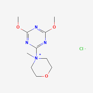 Chemical structure of 4-(4,6-Dimethoxy-1,3,5-triazin-2-yl)-4-methylmorpholin-4-ium chloride
