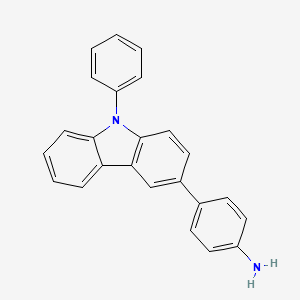 Chemical structure of 4-(9-Phenyl-9H-carbazol-3-yl)-phenylamine
