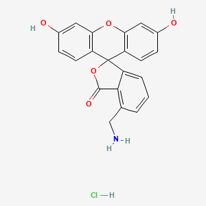 Chemical structure of 4-(Aminomethyl)-3',6'-dihydroxy-3H-spiro[isobenzofuran-1,9'-xanthen]-3-one hydrochloride