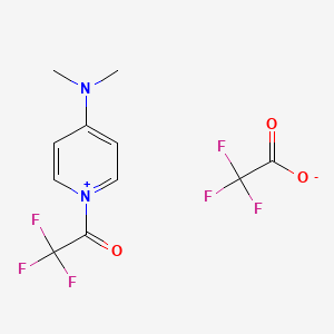 Chemical structure of 4-(Dimethylamino)-1-(2,2,2-trifluoroacetyl)pyridin-1-ium 2,2,2-trifluoroacetate