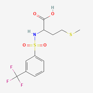 Chemical structure of 4-(Methylsulfanyl)-2-[3-(trifluoromethyl)benzenesulfonamido]butanoic acid