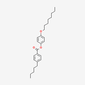 Chemical structure of 4-(Octyloxy)phenyl 4-pentylbenzoate