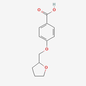 Chemical structure of 4-(Tetrahydrofuran-2-ylmethoxy)benzoic acid