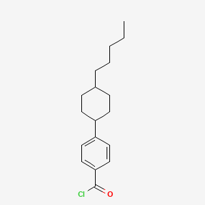 Chemical structure of 4-(4-pentylcyclohexyl)benzoyl Chloride