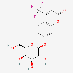 Chemical structure of 4-(Trifluoromethyl)umbelliferyl-beta-d-galactopyranoside