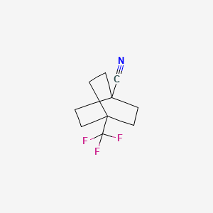 Chemical structure of 4-(Trifluoromethyl)bicyclo[2.2.2]octane-1-carbonitrile
