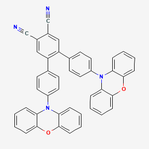 Chemical structure of 4,4''-Di(10H-phenoxazin-10-yl)-[1,1':2',1''-terphenyl]-4',5'-dicarbonitrile