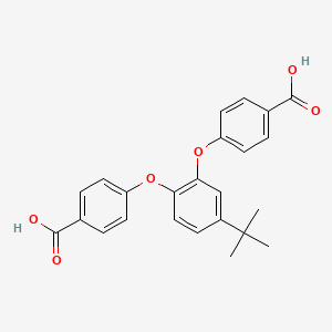 Chemical structure of 4,4'-((4-(Tert-butyl)-1,2-phenylene)bis(oxy))dibenzoic acid