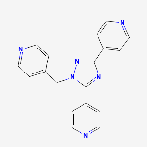 Chemical structure of 4,4'-(1-(Pyridin-4-ylmethyl)-1H-1,2,4-triazole-3,5-diyl)dipyridine