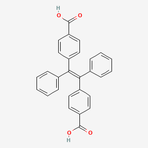 Chemical structure of 4,4'-(1,2-Diphenyl-1,2-ethenediyl)bis[benzoic acid]