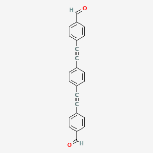Chemical structure of 4,4'-(1,4-Phenylenebis(ethyne-2,1-diyl))dibenzaldehyde