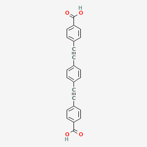 Chemical structure of 4,4'-(1,4-Phenylenebis(ethyne-2,1-diyl))dibenzoic acid