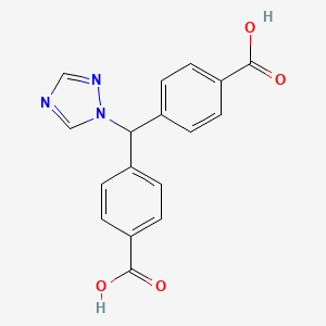Chemical structure of 4,4'-(1H-1,2,4-Triazol-1-ylmethylene)bis[benzoic acid]
