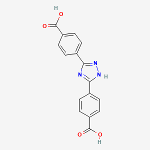 Chemical structure of 4,4'-(1H-1,2,4-Triazole-3,5-diyl)dibenzoic acid
