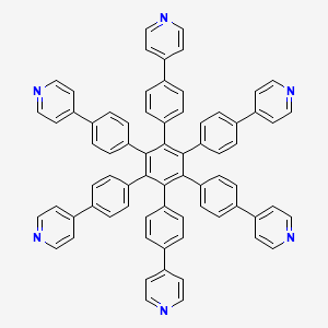 Chemical structure of 4,4'-(2',4',5',6'-Tetrakis(4-(pyridin-4-yl)phenyl)-[1,1':3',1''-terphenyl]-4,4''-diyl)dipyridine