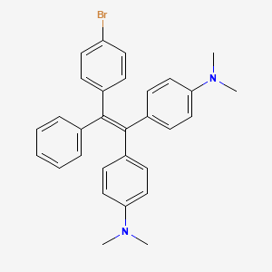 Chemical structure of 4,4'-(2-(4-Bromophenyl)-2-phenylethene-1,1-diyl)bis(N,N-dimethylaniline)