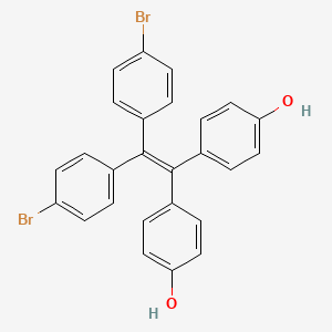 Chemical structure of 4,4'-(2,2-Bis(4-bromophenyl)ethene-1,1-diyl)diphenol
