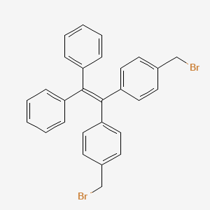 Chemical structure of 4,4'-(2,2-Diphenylethene-1,1-diyl)bis((bromomethyl)benzene)
