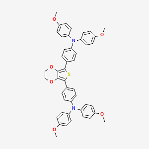 Chemical structure of 4,4'-(2,3-Dihydrothieno[3,4-b][1,4]dioxine-5,7-diyl)bis(N,N-bis(4-methoxyphenyl)aniline)