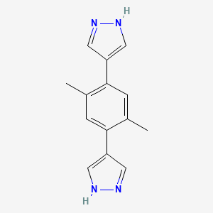 Chemical structure of 4,4'-(2,5-Dimethyl-1,4-phenylene)bis(1H-pyrazole)