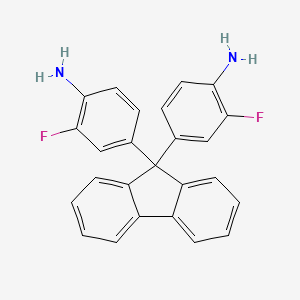 Chemical structure of 9,9-Bis(4-amino-3-fluorophenyl)fluorene