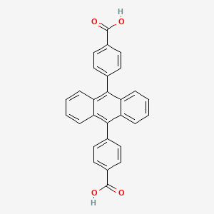 Chemical structure of 9,10-Di(p-carboxyphenyl)anthracene