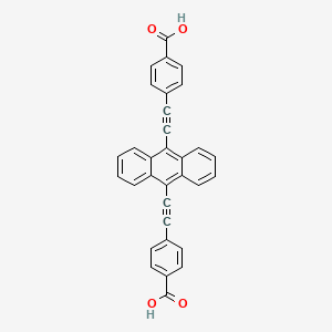 Chemical structure of 4,4'-(Anthracene-9,10-diylbis(ethyne-2,1-diyl))dibenzoic acid