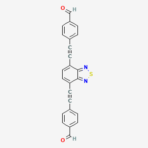 Chemical structure of 4,4'-(Benzo[c][1,2,5]thiadiazole-4,7-diylbis(ethyne-2,1-diyl))dibenzaldehyde
