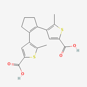 Chemical structure of 4,4'-(Cyclopent-1-ene-1,2-diyl)bis(5-methylthiophene-2-carboxylicacid)