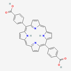 Chemical structure of 4,4'-(Porphyrin-5,15-diyl)dibenzoicacid
