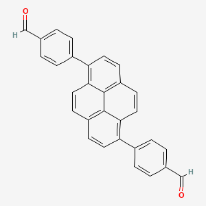 Chemical structure of 4,4'-(Pyrene-1,6-diyl)dibenzaldehyde