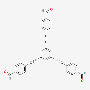 Chemical structure of 4,4',4''-(Benzene-1,3,5-triyltris(ethyne-2,1-diyl))tribenzaldehyde