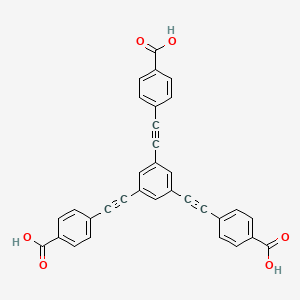 Chemical structure of 4,4',4''-(Benzene-1,3,5-triyltris(ethyne-2,1-diyl))tribenzoic acid