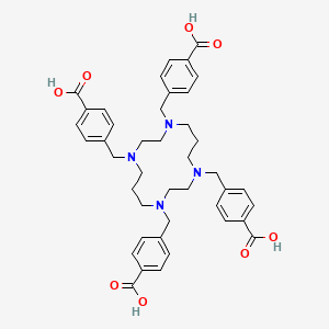 Chemical structure of 4,4',4'',4'''-((1,4,8,11-Tetraazacyclotetradecane-1,4,8,11-tetrayl)tetrakis(methylene))tetrabenzoic acid