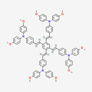 Chemical structure of 4,4',4'',4'''-((1E,1'E,1''E,1'''E)-Benzene-1,2,4,5-tetrayltetrakis(ethene-2,1-diyl))tetrakis(N,N-bis(4-methoxyphenyl)aniline)