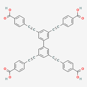 Chemical structure of 4,4',4'',4'''-([1,1'-Biphenyl]-3,3',5,5'-tetrayltetrakis(ethyne-2,1-diyl))tetrabenzoicacid