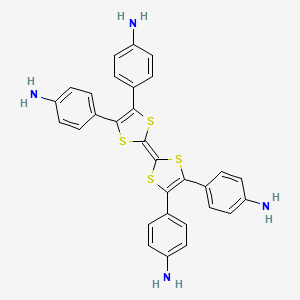 Chemical structure of 4,4',4'',4'''-([2,2'-Bi(1,3-dithiolylidene)]-4,4',5,5'-tetrayl)tetraaniline