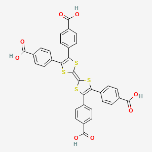 Chemical structure of 4,4',4'',4'''-([2,2'-Bi(1,3-dithiolylidene)]-4,4',5,5'-tetrayl)tetrabenzoic acid