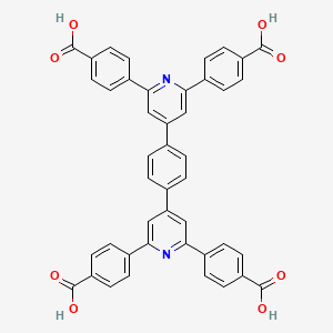 Chemical structure of 4,4',4'',4'''-(1,4-Phenylenebis(pyridine-4,2,6-triyl))tetrabenzoic acid