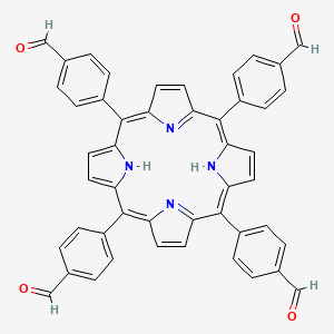 Chemical structure of 4,4',4'',4'''-(21H,23H-Porphine-5,10,15,20-tetrayl)tetrakis[benzaldehyde]