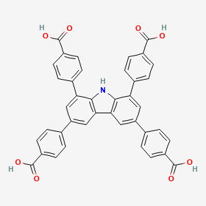 Chemical structure of 4,4',4'',4'''-(9H-Carbazole-1,3,6,8-tetrayl)tetrabenzoic acid
