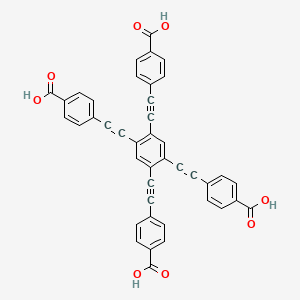 Chemical structure of 4,4',4'',4'''-(Benzene-1,2,4,5-tetrayltetrakis(ethyne-2,1-diyl))tetrabenzoicacid
