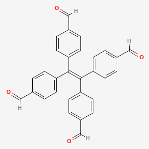 Chemical structure of 4,4',4'',4'''-(Ethene-1,1,2,2-tetrayl)tetrabenzaldehyde